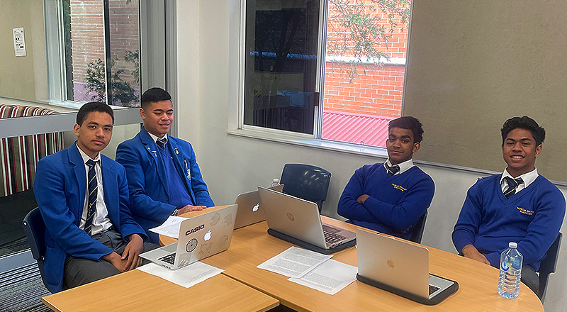 Patrician Brothers Catholic College Blacktown students participating in mock trial