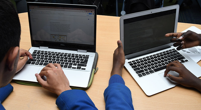 Patrician Brothers Catholic College Blacktown students on laptop