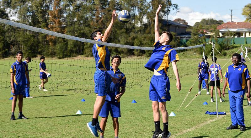 Patrician Brothers Catholic College Blacktown students playing volleyball