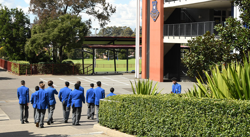 Patrician Brothers Catholic College Blacktown students on campus