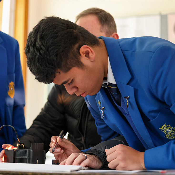 Patrician Brothers Catholic College Blacktown student participating in science experiment