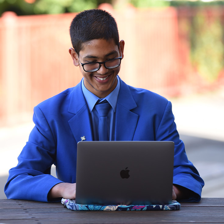 Patrician Brothers Catholic College Blacktown student on laptop