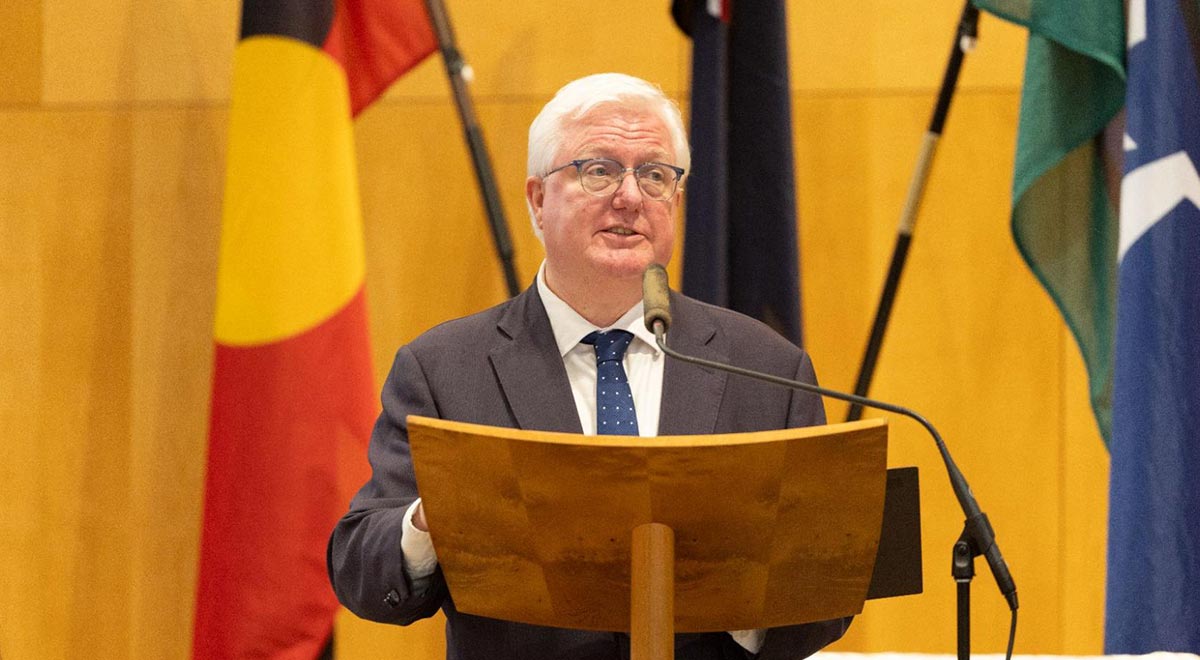 Jack de Groot, CSPD Chief Executive Officer delivers his address at the 2026 Commissioning Ceremony